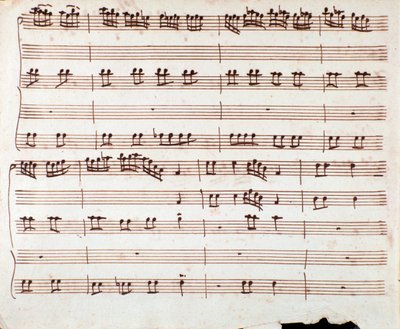 Side av musikalsk partitur av Gia det er kjent at en bred var arie av Antonio Vivaldi av Unknown artist