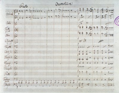Side av notene til Die Entfuhrung aus dem Serail, opera av Mozart, Lichtenthal-versjon (1838) av Unknown artist