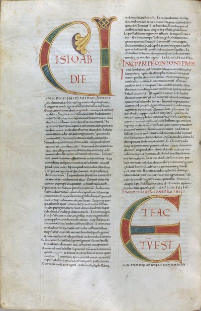 Side med begynnelsen av profeten Obadjas bok (Obadjas syn) og begynnelsen av profeten Jona av Unknown artist