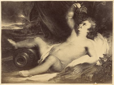 [Maleri av et barn som spiser druer] av Unknown artist
