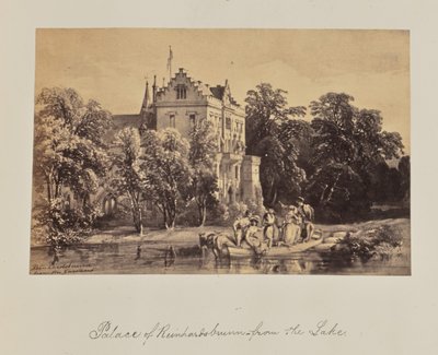 Reinhardsbrunn-palasset - fra innsjøen. av Unknown artist