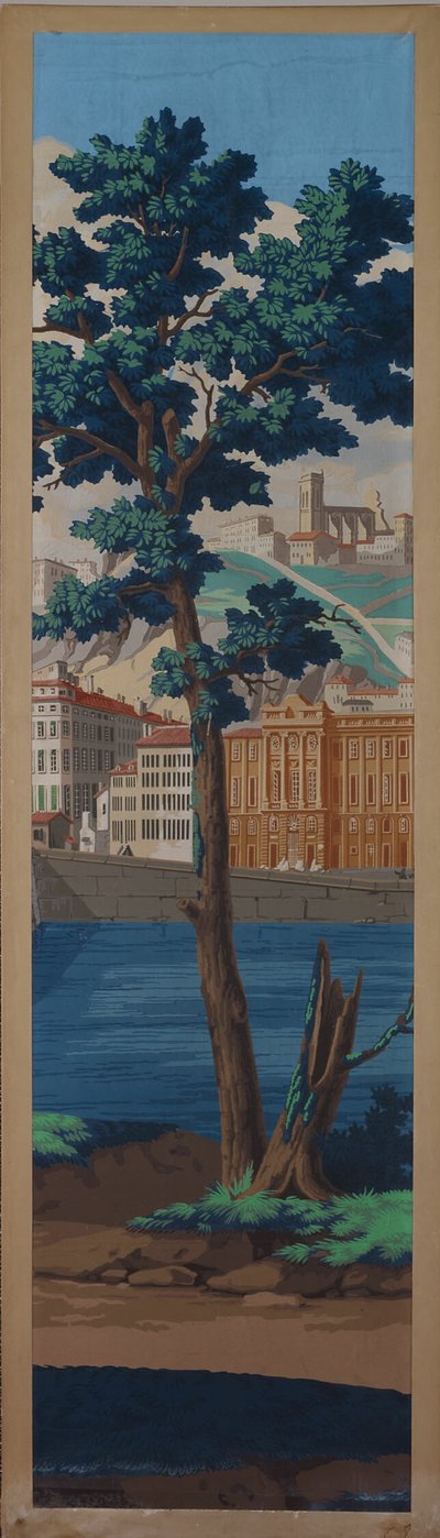 Panel: Utsikten over Lyon av Unknown artist