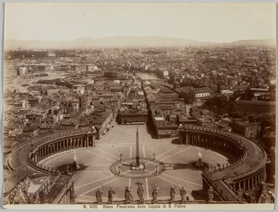 Panorama fra Dome of St. Peter, Roma av Unknown artist