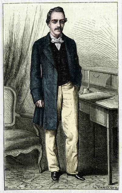 Paul du Chaillu (1837-1903), French explorer of Equatorial Africa. av Unknown artist