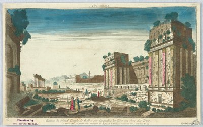 Peep-show, Balbec Pl. 4, Ruinene av det store Balbec-tempelet som tyrkerne reiste tårnene på, 60 av Unknown artist