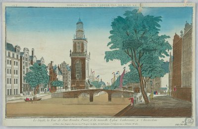 Peep-show, The Cingle, Jan-Rooden-Poort Tower og New Lutheran Church, i Amsterdam, nr. 15 av Unknown artist