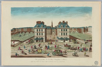 Peep-show, Perspective View of Place Dauphine i Paris, nr. 71 av Unknown artist
