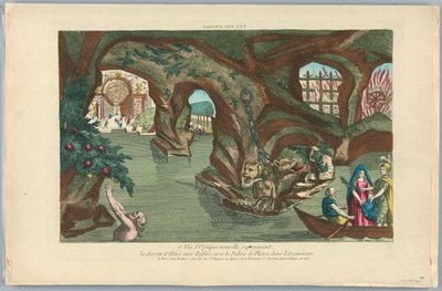 Peep-show, Vüe des Enfers, 7, Vue d'Optique Nouvelle, Representant, The Descent of AEnée into the Underworld, Med Pluto-palasset i det fjerne av Unknown artist