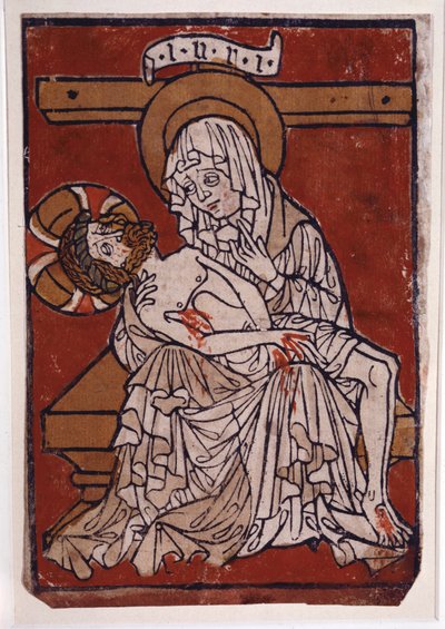 Pieta fra klosteret Stift Lambach, ca. 1420–30 (fargegravering) av Unknown artist