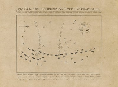 Plan for starten av slaget ved Trafalgar av Unknown artist