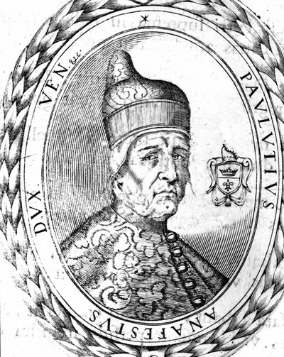 Portrett Paoluccio Anafesto (697-717). Første doge av Venezia. av Unknown artist