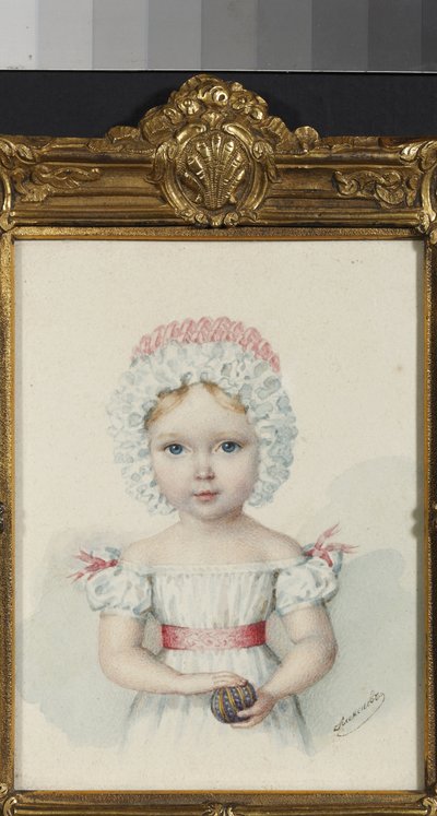 ""Portrett av storhertuginne Maria Nikolaevna (1819-1876) datter av tsar Nicholas I av Russland"" (storhertuginne Maria Nikolaevna av Russland (1819-1876)) Akvarell fra 1820-tallets privatsamling av Unknown artist
