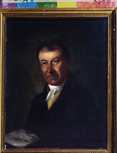 Portrett av komponisten Dmitry Bortniansky (1751-1825) (Portrett av komponisten Dmitrij Bortninansky). Anonymt maleri. Olje på lerret, 26,3 x 20,7 cm, slutten av 1700-tallet. Klassisisme. State Central A. Bakhrushin Theatre Museum, Moskva. av Unknown artist