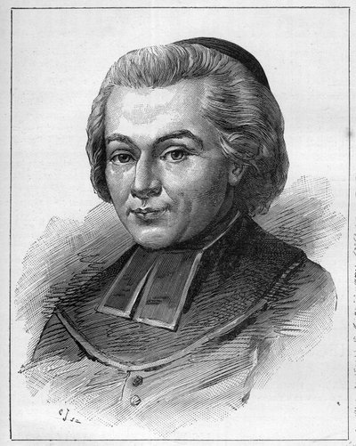 Portrett av Abbe Fabre eller Jean-Baptiste (Jean Baptiste) Fabre (1727-1783), en fransk kirkelig og forfatter. Gravering i "" Le Monde Illustré"" av Unknown artist