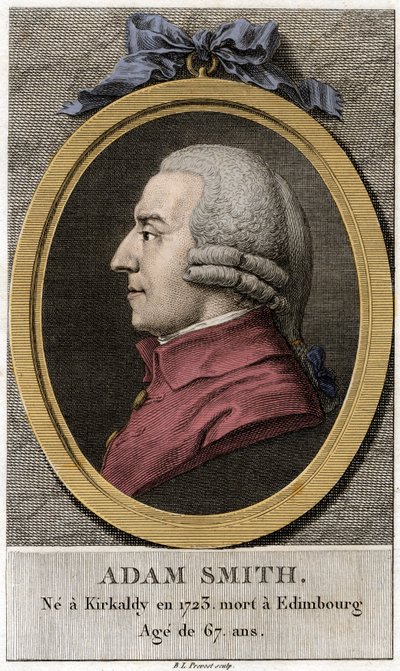Portrett av Adam Smith (1723 - 1790), skotsk filosof og økonom. av Unknown artist