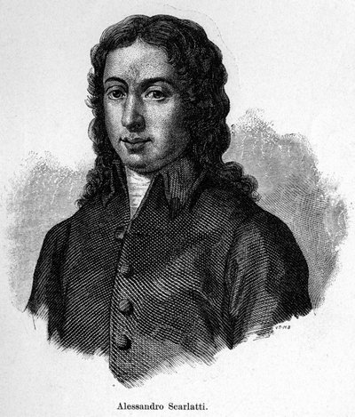 Portrett av Alessandro Scarlatti (1660 - 1725), italiensk komponist. av Unknown artist
