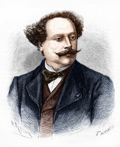 Portrett av Alexandre Dumas Jr. (1824-1895), fransk forfatter. av Unknown artist