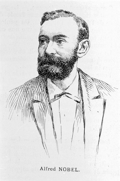 Portrett av Alfred Nobel (1833 - 1896), svensk industrimann og kjemiker. av Unknown artist