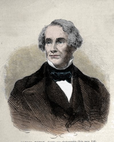 Portrett av den amerikanske oppfinneren Samuel Finley Breese Morse (1791-1872). av Unknown artist