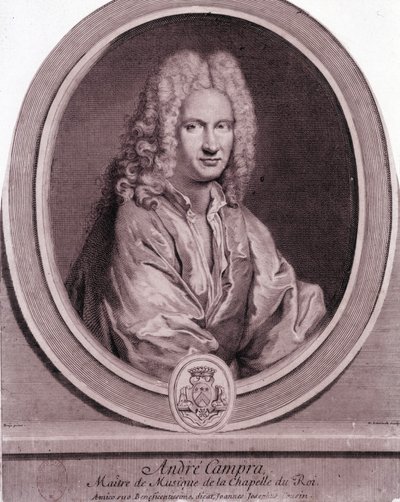 Portrett av André Campra (1660-1744), fransk komponist. av Unknown artist