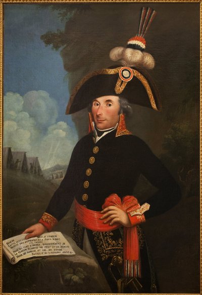 Portrett av Andre Massena (1758-1817, hertug av Rivoli og prins av Essling, marechal av imperiet), i uniform av divisjonsgeneral. Anonymt maleri, olje på lerret 1796, portrett av Unknown artist