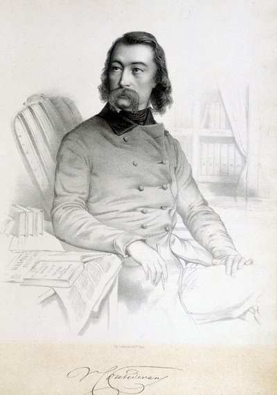 Portrett av Barthelemy Prosper Enfantin, kjent som Father Enfantin (1796-1864), Saint Simonien (Saint Simonien) av Unknown artist