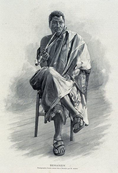 Portrett av Behanzin (1844-1900), konge av Dahomey (dagens Benin). av Unknown artist