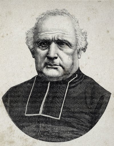 Portrett av biskop Peyramale, prest av Lourdes (1811 - 1877) - i "" Les Contemporains"", n.d. slutten av 1800-tallet. av Unknown artist