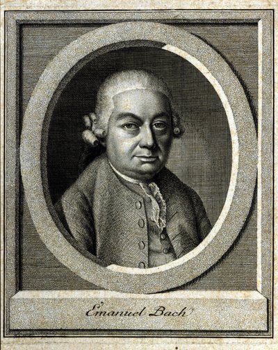 Portrett av Carl Philipp Emanuel Bach kalt Bach of Berlin og Hamburg Femte barn til John Sebastian Bach (Johann Sebastian Bach av Unknown artist