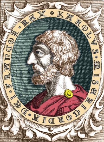 Portrait of Charlemagne or Charles I the Great (742 - 814) King of the Francs. av Unknown artist
