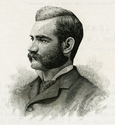 Porträt von Danenhower, zweiter Leutnant der La Jeannette-Crew, für die Mission Nord. Gravur zur Illustration „Le voyage de la Jeannette“. von Unknown artist