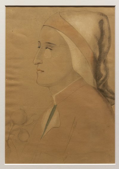 Portrett av Dante d#39;après-fresken i Bargello-kapellet, etter 1840 (blyant, akvarell og hvitt kritt på papir) av Unknown artist
