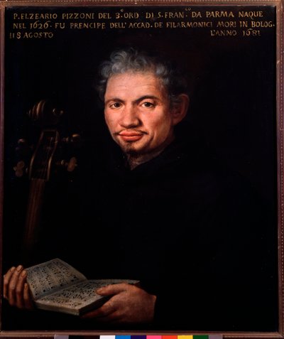 Portrett av Elzeario Pizzoni (1626-1681) italiensk komponist Anonym maleri. Bologna fra 1700-tallet, civico museo musicale av Unknown artist