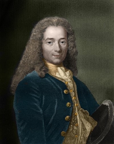 Portrett av Francois-Marie Arouet, dit Voltaire (1694 - 1778), fransk forfatter og filosof. av Unknown artist