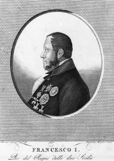Portrett av Francois 1. (1777-1830), kongen av de to Siciliene. av Unknown artist