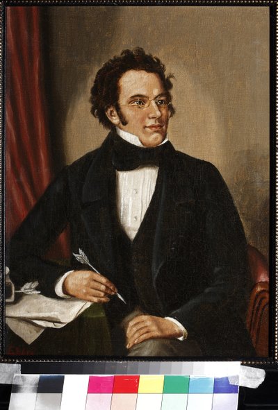 Portrett av Franz Schubert (olje på lerret) av Unknown artist