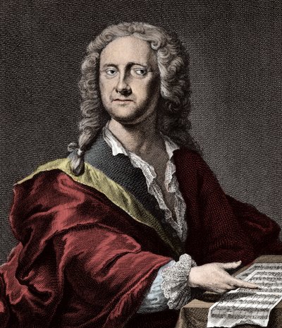 Portrett av Georg Philipp Telemann (1681 -1767), tysk komponist av Unknown artist