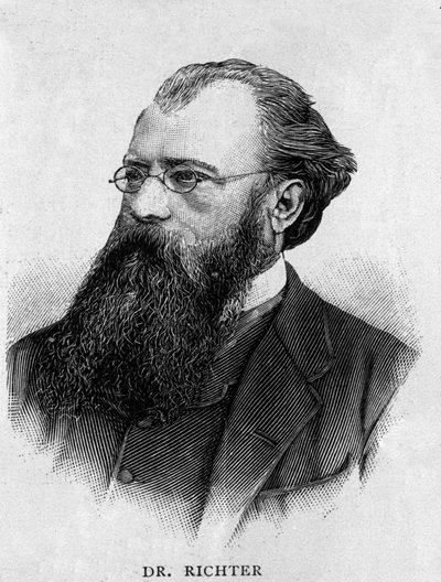 Portrett av den tyske dirigenten Hans Richter (1843 - 1916). av Unknown artist