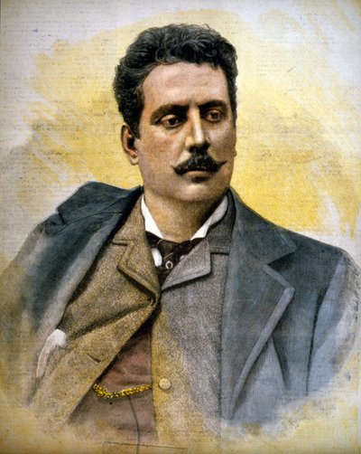 Portrett av Giacomo Puccini (1858-1924), italiensk komponist. av Unknown artist