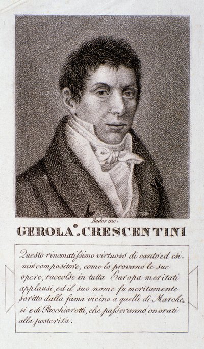 Portrett av Girolamo Crescentini (gravering) av Unknown artist