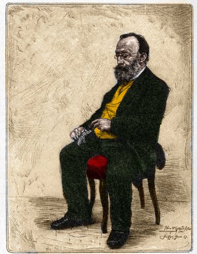 Portrett av Gottfried Keller (1819-1890), tysktalende sveitsisk forfatter og poet. av Unknown artist