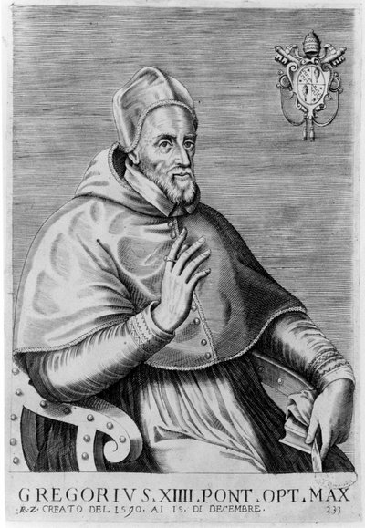 Portrett av Gregor XIV (1535 - 1591). av Unknown artist