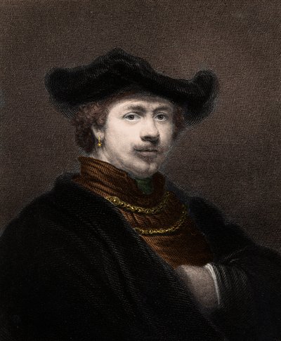 Portrett av Harmenszoon van Rijn Rembrandt (1606-1669), nederlandsk maler - Harmenszoon Van Rijn Rembrandt 1606-1669 - gravering - 1800-tallet av Unknown artist