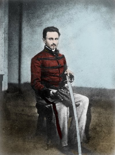Portrett av Ippolito NIEVO (1831-61) italiensk forfatter og patriot. av Unknown artist