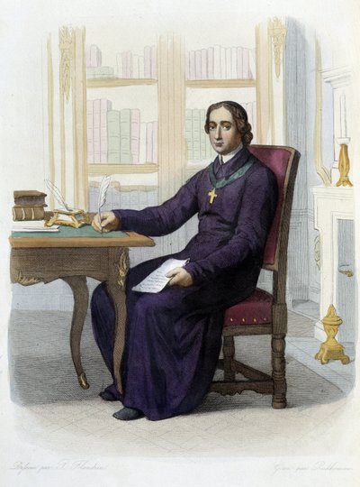 Portrett av Jean Baptiste (Jean-Baptiste) Massillon, fransk predikant (1663-1742) - i "" Le Plutarque Francais", red. Mennechet av Unknown artist