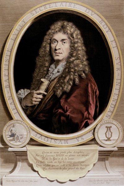Portrett av Jean Baptiste Lully (Giovanni Battista Lulli) (1632-1687). av Unknown artist