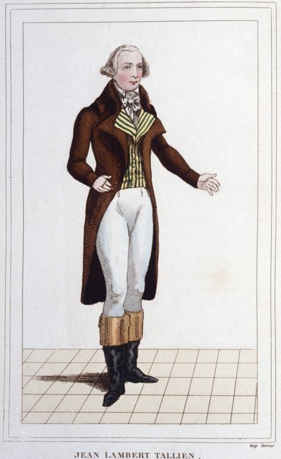 Portrett av Jean Lambert (Jean-Lambert) Tallian. Fransk politiker (1767 til 1820) stedfortreder for konvensjonens gravering av 1830 av Unknown artist