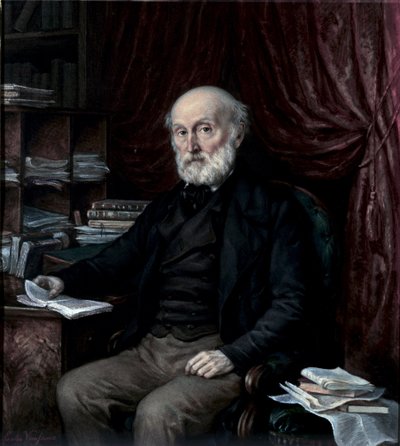 Portrett av Jean Pierre Vieusseux (1779-1863), kulturelsker og forretningsmann, grunnlegger av det florentinske lesekabinettet Anonymt maleri fra 1800-tallet av Unknown artist