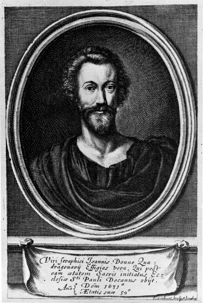 Portrett av John Donne (1572-1631) engelsk poet. av Unknown artist