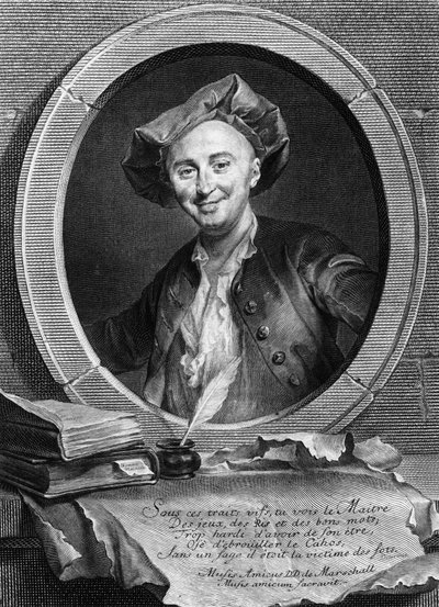 Portrett av Julien Offray de La Mettrie (1709 - 1751) fransk lege og filosof. av Unknown artist